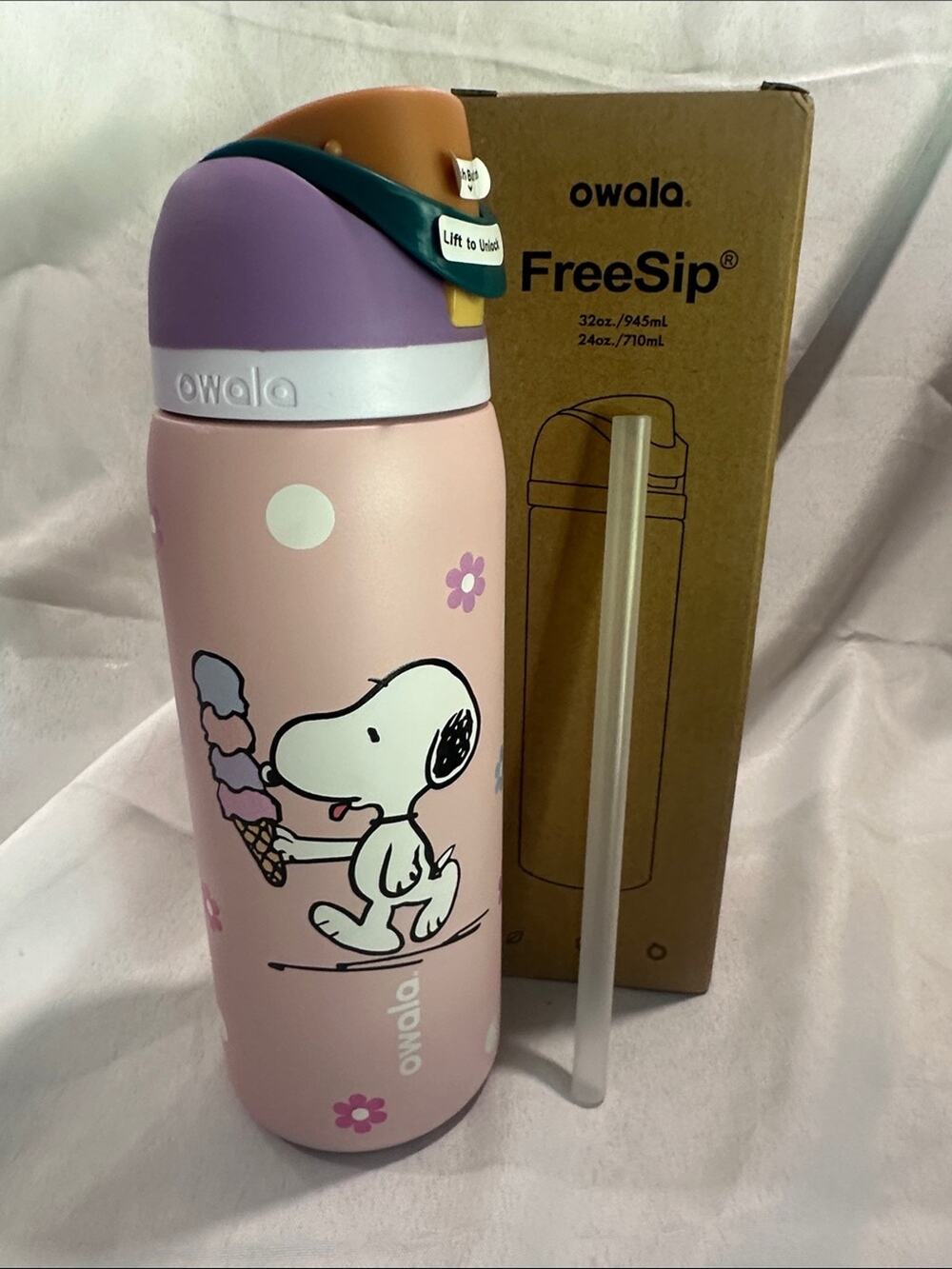 Custom Engraved Owala FreeSip Snoopy 32 oz